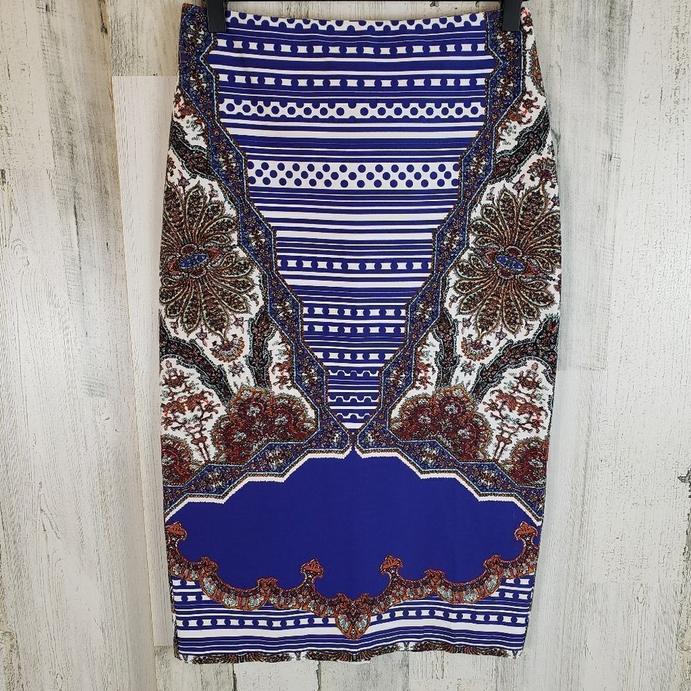 Asos Mixed Print Pencil Skirt Sz 4